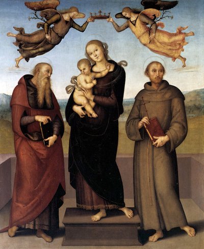 Die Jungfrau von Loretto mit dem Heiligen Hieronymus und dem Heiligen Franziskus, 1507-15 von Pietro Perugino